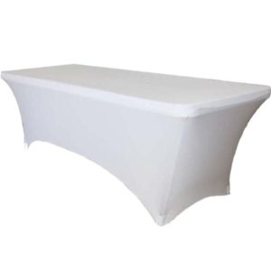 Housse de table rectangulaire blanche